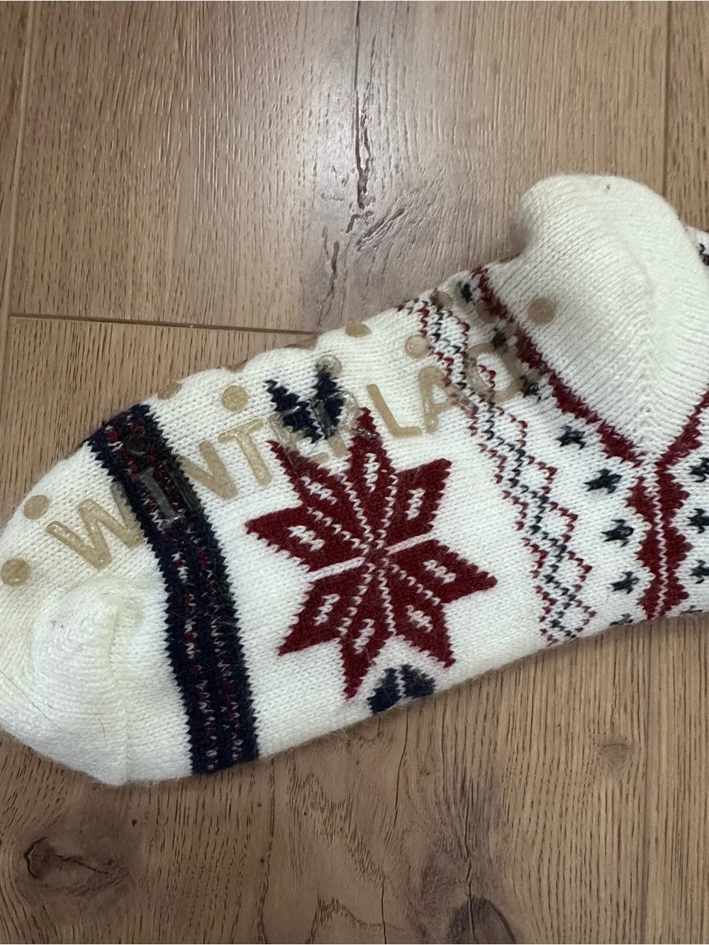 Sherpa Lined Slipper Socks Women Non Slip Winter Cozy Nordic Reindeer Snowflake